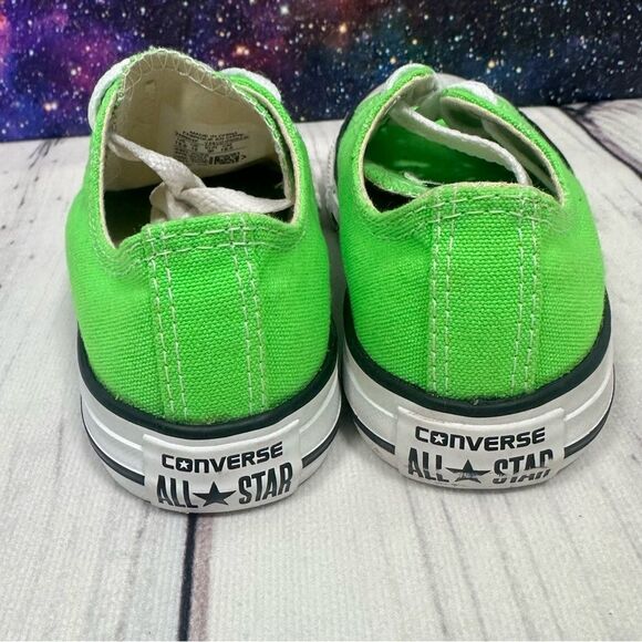 Converse Chuck Taylor All Star Kids Lime Green Low Sneakers Youth Size 12.5 - Picture 4 of 9